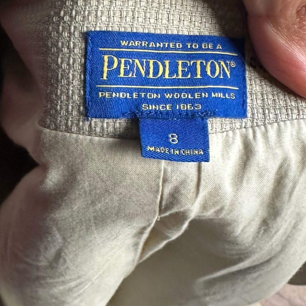 Pendleton White & Tan Button Down Business Blazer… - image 5